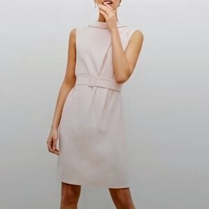 Chic Sleeveless Light Pink Belted Dress